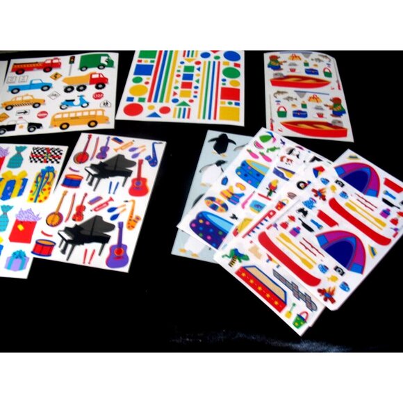 Lot Stickers, 24 block 3 Lg,Picnic, Dance, Starfish, Penguins, Music, Pets, Pool - Picture 5 of 5